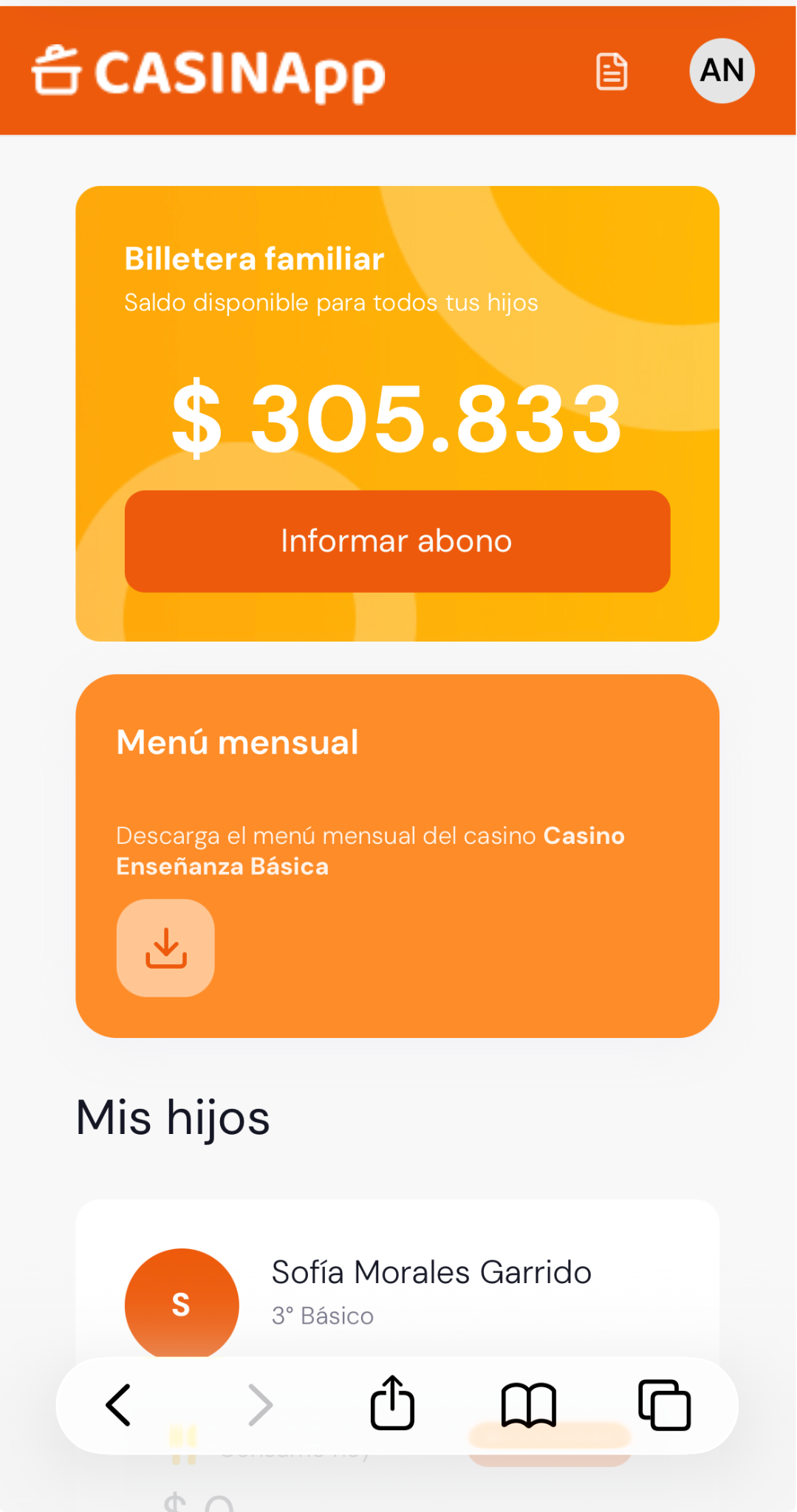 Captura real de Casinapp en celular